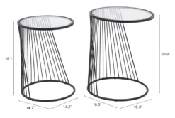 Clear Glass & Black Nesting Tables -Furniture Store 283831 clear metal accent table detail 51