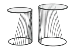 Clear Glass & Black Nesting Tables -Furniture Store 283831 clear metal accent table detail 55