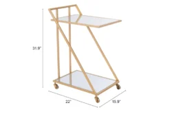 Mirror & Gold Bar Cart -Furniture Store 283836 gold metal bar cabinet detail 51