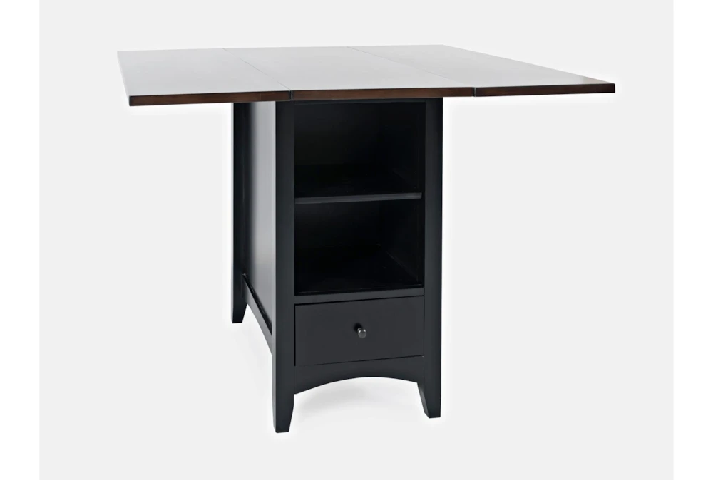 Kennedy Black Two Tone Drop Leaf 48" Counter Table With Storage 3 Kennedy Black Two Tone Drop Leaf 48" Counter Table With Storage