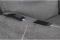 Harvest Boulder Grey Power Lift Recliner With Power Headrest, Lumbar & USB -Furniture Store 284078 brown fabric lift detail 44