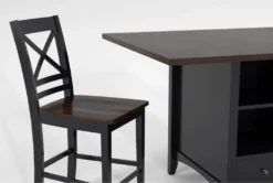 Kennedy Black 48" Counter With X Back Stools Set For 2 -Furniture Store 284205 black wood counter height set detail 44