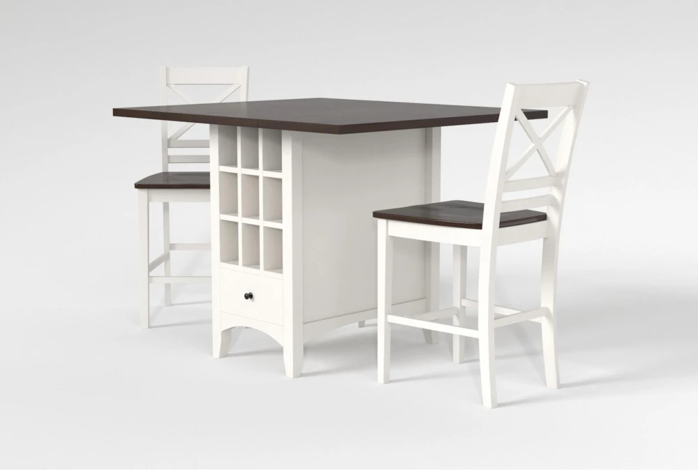 Kennedy White 48" Counter With X Back Stools Set For 2 5 Kennedy White 48" Counter With X Back Stools Set For 2 - Image 3