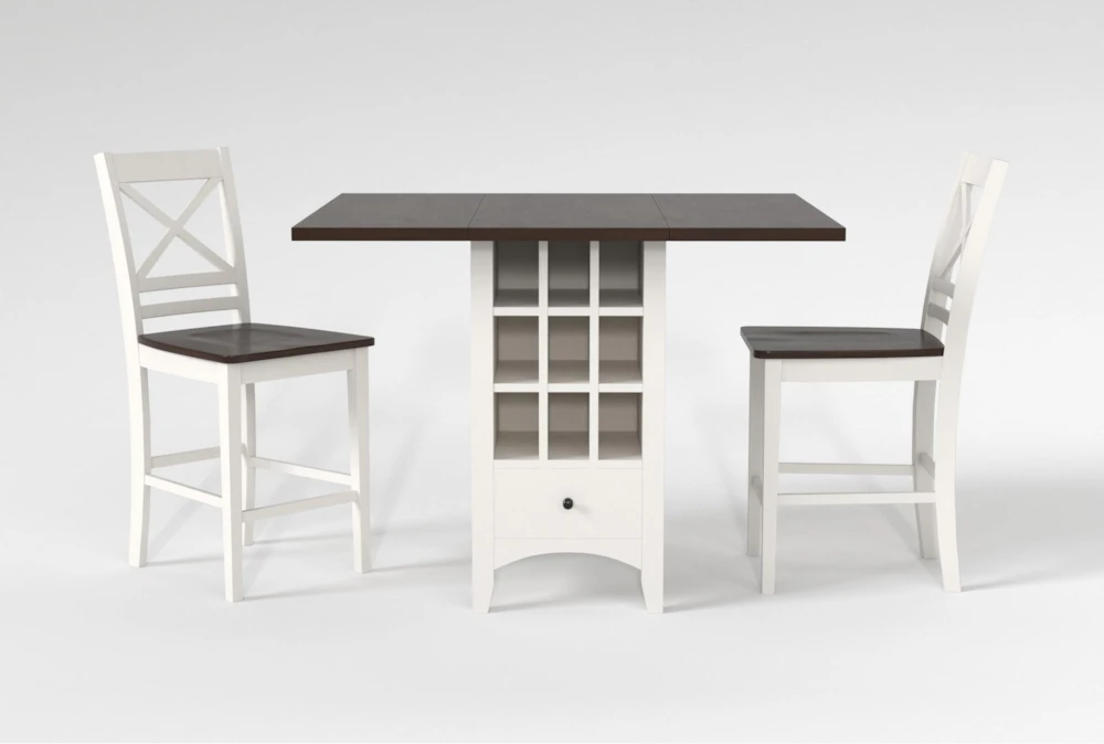 Kennedy White 48" Counter With X Back Stools Set For 2 3 Kennedy White 48" Counter With X Back Stools Set For 2