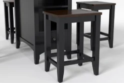 Kennedy Black 48" Counter With Backless Stools Set For 4 -Furniture Store 284215 black wood dining set detail 45