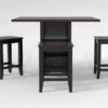 Kennedy Black 48" Counter With Backless Stools Set For 4 -Furniture Store 284215 black wood dining set signature 01