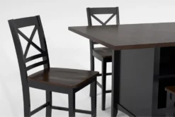 Kennedy Black 48" Counter With X Back Stools Set For 4 -Furniture Store 284216 black wood counter height set detail 44 1