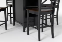 Kennedy Black 48" Counter With X Back Stools Set For 4 -Furniture Store 284216 black wood counter height set detail 45 1