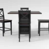 Kennedy Black 48" Counter With X Back Stools Set For 4 2 Kennedy Black 48" Counter With X Back Stools Set For 4 -Furniture Store 284216 black wood counter height set signature 01 1