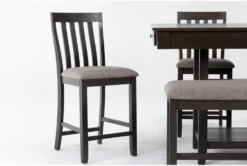 Westshore Grey 60" Counter Set With Bench For 6 7 Westshore Grey 60" Counter Set With Bench For 6 -Furniture Store 284325 grey wood counter height set detail 44