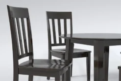 Kendall Espresso 42" Drop Leaf Dining With Slat Back Chairs Set For 4 -Furniture Store 284347 brown wood dining set detail 44