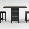 Kennedy Black 48" Counter With Backless Stools Set For 2 -Furniture Store 284351 black wood counter height set signature 01