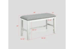 Sutton White Counter Bench -Furniture Store 284446 white wood counter height bench detail 44