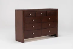 Eva Brown 9 Drawer Dresser -Furniture Store 284789 brown wood dresser side 18
