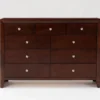 Eva Brown 9 Drawer Dresser -Furniture Store 284789 brown wood dresser signature 01