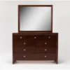 Eva Brown 9 Drawer Dresser/Mirror -Furniture Store 284802 brown wood dresser and mirror set signature 01