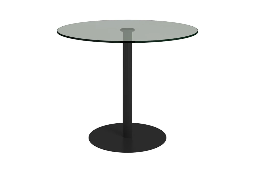 Cadiz Clear Glass And Matte Black 36" Round Bistro Table 4 Cadiz Clear Glass And Matte Black 36" Round Bistro Table - Image 2
