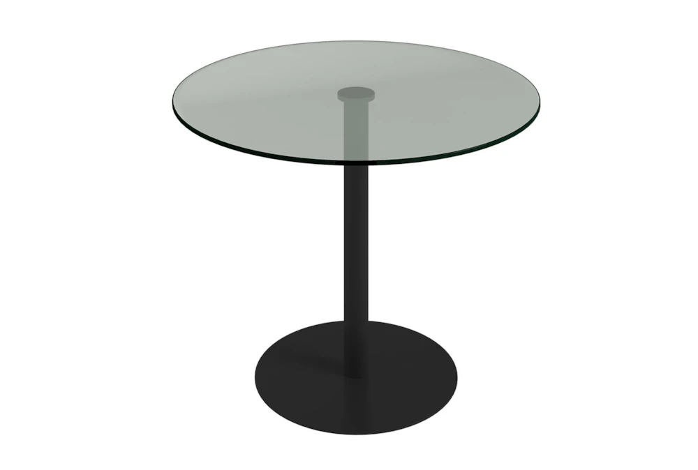 Cadiz Clear Glass And Matte Black 36" Round Bistro Table 5 Cadiz Clear Glass And Matte Black 36" Round Bistro Table - Image 3