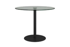 Cadiz Clear Glass And Matte Black 36" Round Bistro Table