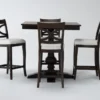 Sorensen 42" Bar Table Set For 4 -Furniture Store 284953 brown wood bar set signature 01 1