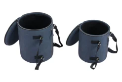 Blue Storage Ottoman Set Of 2 With Carrying Straps -Furniture Store 285729 blue wood ottoman detail 57