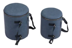 Blue Storage Ottoman Set Of 2 With Carrying Straps -Furniture Store 285729 blue wood ottoman detail 58