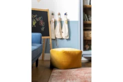 18X18 Golden Yellow Cotton Velvet Cube Floor Pouf -Furniture Store 285756 yellow cotton indoor pouf room 51