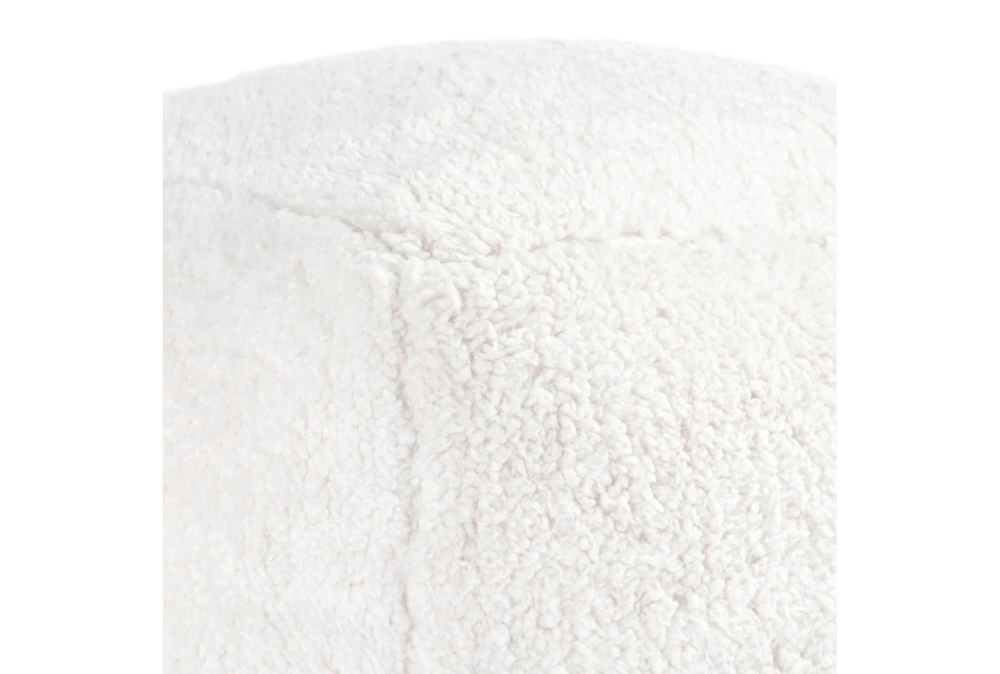 18X18 White Sherpa Cube Floor Pouf 5 18X18 White Sherpa Cube Floor Pouf - Image 3