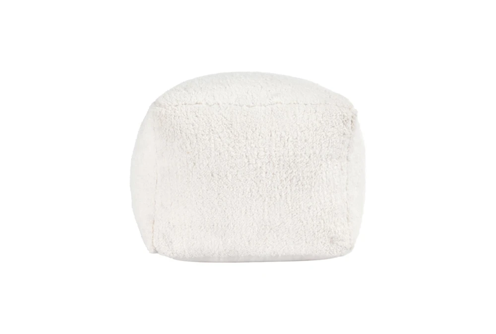 18X18 White Sherpa Cube Floor Pouf 4 18X18 White Sherpa Cube Floor Pouf - Image 2