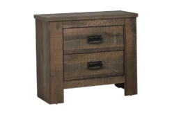 Westley 2 Drawer Nightstand Weathered Oak -Furniture Store 286057 brown mdf nightstand front 02