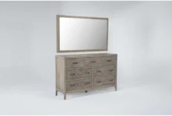 Corina 7 Drawer Dresser/Mirror -Furniture Store 286427 natural wood dresser and mirror set side 18