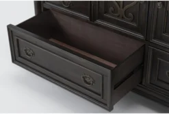 Remi Dresser/Mirror -Furniture Store 286651 brown wood dresser and mirror set detail 45