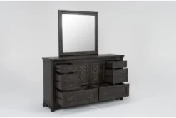 Remi Dresser/Mirror -Furniture Store 286651 brown wood dresser and mirror set side 19