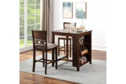 Joni Cherry 37" Storage Counter Set For 2 -Furniture Store 286848 brown wood counter height set room 85