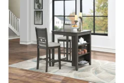 Joni Grey 37" Storage Counter Set For 2 -Furniture Store 286849 grey wood counter height set room 85 1