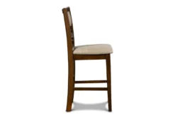 Joni Cherry Round 42" Counter Set For 4 -Furniture Store 286854 brown wood counter height set side 16