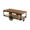 Wylder Storage Coffee Table With Wheels -Furniture Store 287432 brown wood coffee table signature 012