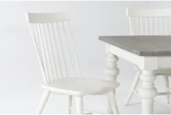 Edward 66" Dining With Bench & Winter White Chairs Set For 6 -Furniture Store 287739 grey wood dining set detail 44