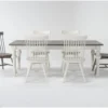 Edward 66" Dining With Winter White Chairs And Urban Grey Chairs Set For 6 -Furniture Store 287766 grey wood dining set signature 01