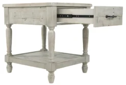 Shawnalore End Table -Furniture Store 287970 white wood end table detail 44