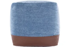 18"X18" Denim + Faux Leather Floor Pouf 13 18"X18" Denim + Faux Leather Floor Pouf -Furniture Store 288572 blue fabric pouf material 76