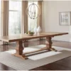 Katherine 94" Rectangular Double Pedestal Dining Table -Furniture Store 288728 brown wood dining table signature 01