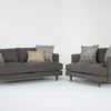 Adeline II 81" Sofa/Loveseat Set -Furniture Store 288933 grey fabric sofa and loveseat set signature 01