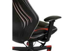Spectrum Black Gaming Chair With Red Accents, Adjustable Height Armrests & Battery Operated Led Lights -Furniture Store 289893 red polyurethane gaming chair detail 45