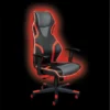 Spectrum Black Gaming Chair With Red Accents, Adjustable Height Armrests & Battery Operated Led Lights