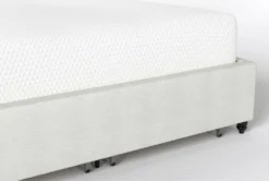 Sophia II Queen Upholstered Storage 5 Piece Bedroom Set With Kincaid Dresser, Mirror, Wardrobe + Open Nightstand -Furniture Store 292053 beige fabric bedroom set detail 45