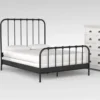 Knox Queen Metal 3 Piece Bedroom Set With Sinclair Pebble Chest Of Drawers + Bedside Table