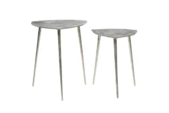 Grey Aluminum Accent Table Set Of 2 -Furniture Store 293133 grey multi media accent table back 82