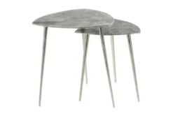 Grey Aluminum Accent Table Set Of 2 -Furniture Store 293133 grey multi media accent table front 02