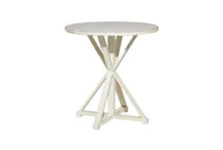 30X31 White Wood Accent Table